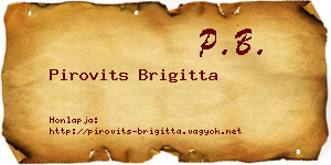 Pirovits Brigitta névjegykártya